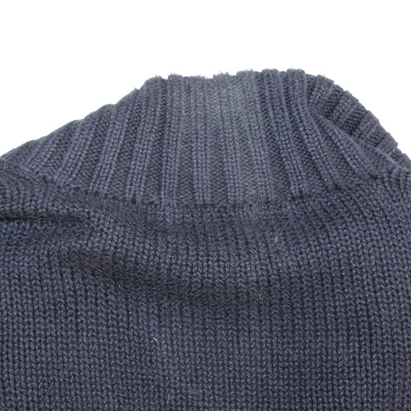 Polo Ralph Lauren XL 1/4 Zip Pullover Knit Sweater Navy Blue Red Pony High Neck - Picture 10 of 11